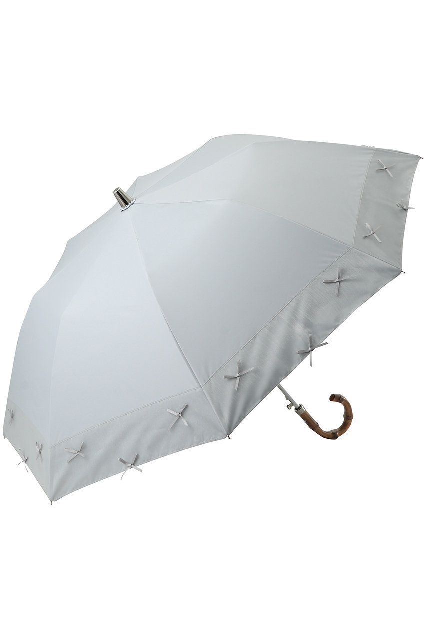 ムーンバット/MOONBATの【Sun dress】【晴雨兼用】ワンタッチ折畳傘プチリボン(ライトグレー/22-446-12537-51-21)
