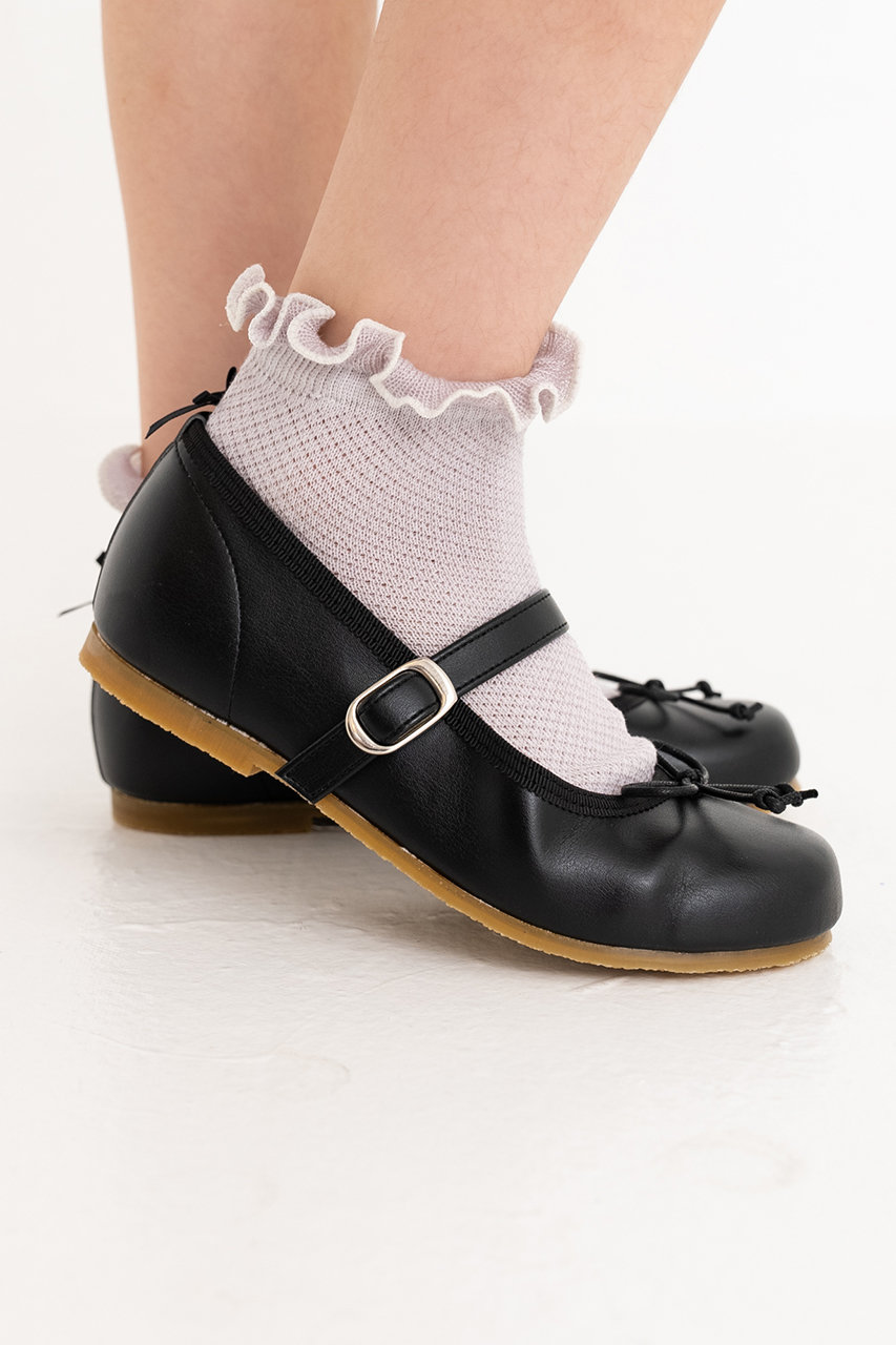 POMPKINS(ポプキンズ)｜【KIDS】メロウリボンソックス/グレー の通販｜ELLESHOP・(エル・ショップ)