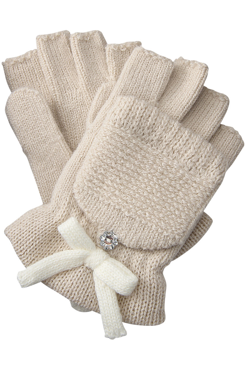 【KIDS】ガーター編みフード付き手袋