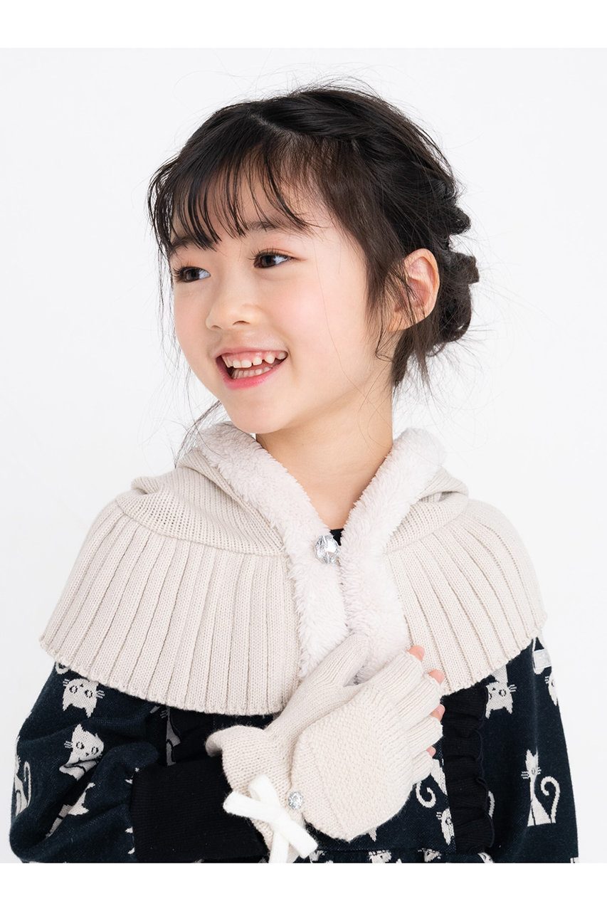 POMPKINS(ポプキンズ)｜【KIDS】フード付きネックウォーマー/アイボリ- の通販｜ELLESHOP・(エル・ショップ)