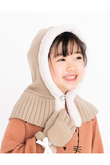 【KIDS】フード付きネックウォーマー ベージュ F