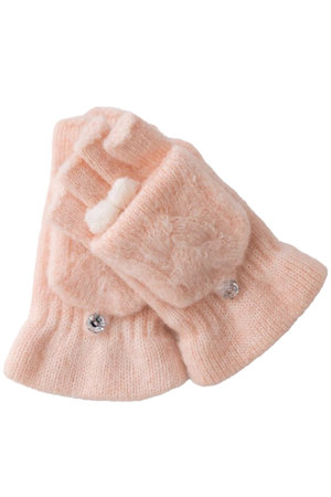 ポプキンズ/POMPKINSの【KIDS】モヘアリボン手袋 ピンク M(5才～)(200800/200899)