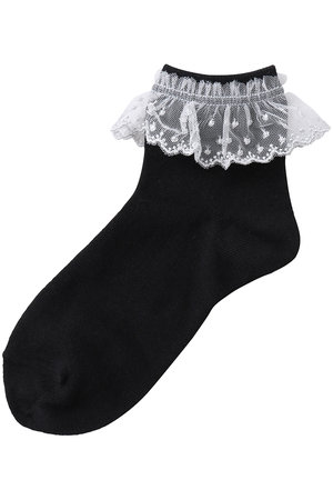 ポプキンズ/POMPKINSの【KIDS】ラメチュールレースソックス(200200/200299)