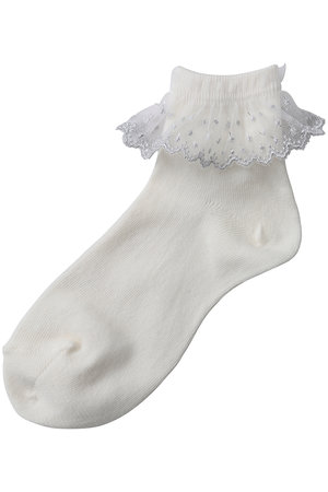 ポプキンズ/POMPKINSの【KIDS】ラメチュールレースソックス(200200/200299)