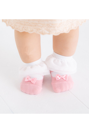 ポプキンズ/POMPKINSの【BABY】【POP UP SOX】チュールフリルソックス(200100/200199)