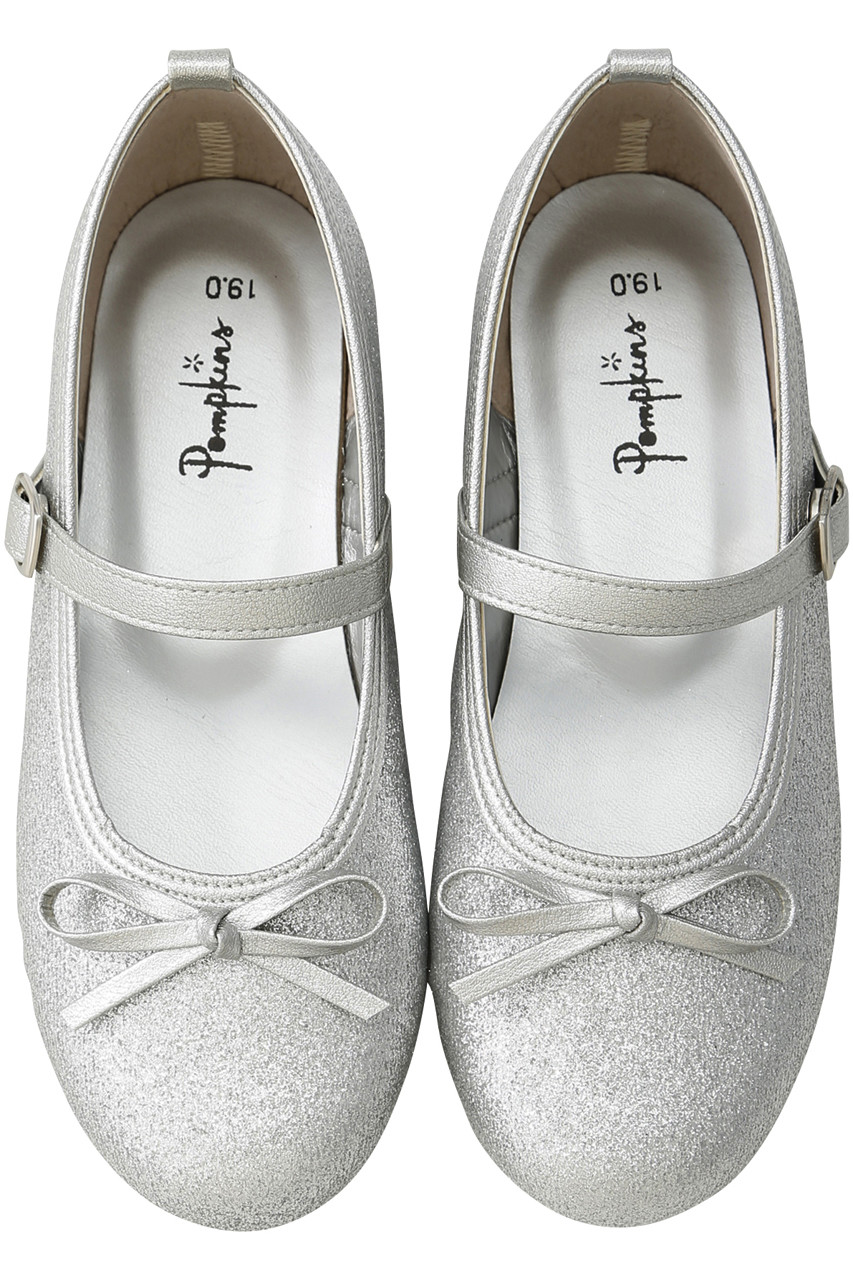 ポプキンズ/POMPKINSの【KIDS】グリッターバレエシューズ(シルバー/2611010)