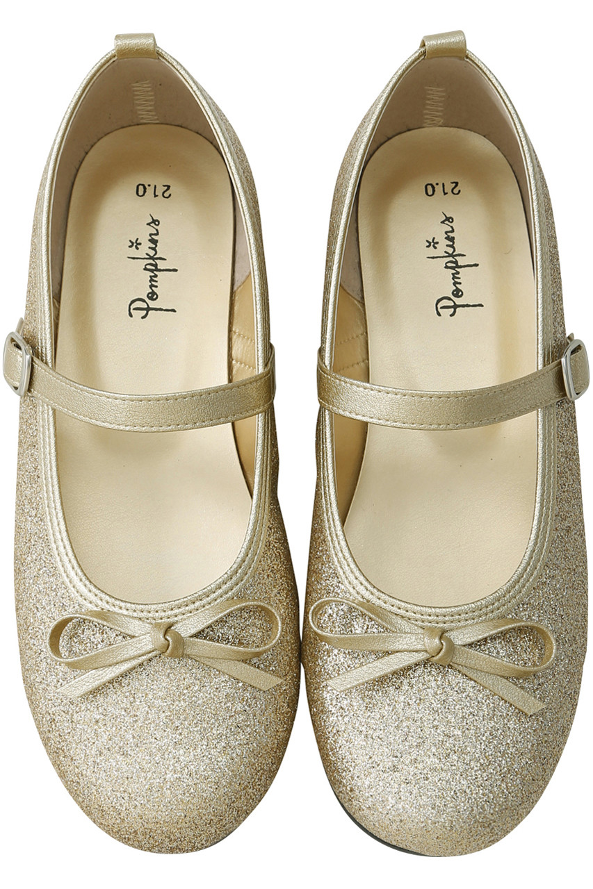 ポプキンズ/POMPKINSの【KIDS】グリッターバレエシューズ(ゴールド/2611010)
