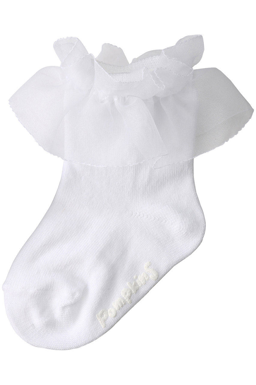 ポプキンズ/POMPKINSの【KIDS】オーガンジーレースソックス(ホワイト/2912001)