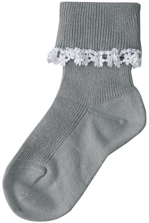 ポプキンズ/POMPKINSの【KIDS】フラワーレースソックス ネイビー L(20-22㎝)(200200/200299)