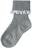 【KIDS】フラワーレースソックス ネイビー L（20-22㎝）