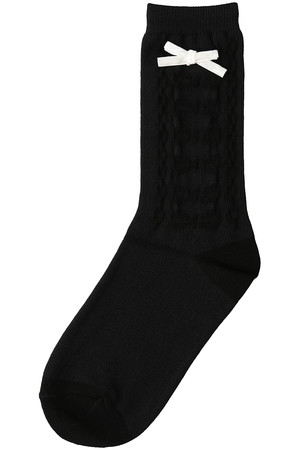 ポプキンズ/POMPKINSの【KIDS】ベルベットリボンソックス オフホワイト LL(23-24㎝)(200200/200299)