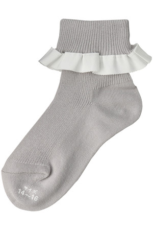 ポプキンズ/POMPKINSの【KIDS】グログランフリルソックス オフホワイト L(20-22㎝)(200200/200299)