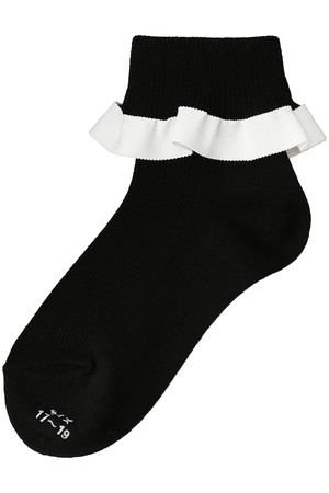 ポプキンズ/POMPKINSの【KIDS】グログランフリルソックス オフホワイト L(20-22㎝)(200200/200299)