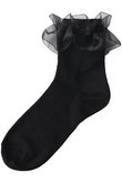 【KIDS】オーガンジーレースソックス ブラック LL（23-24cm）