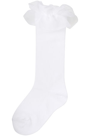 ポプキンズ/POMPKINSの【KIDS】オーガンジーレースハイソックス ブラック LL（23-24cm）