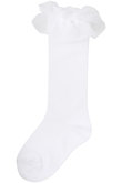【KIDS】オーガンジーレースハイソックス ブラック LL（23-24cm）