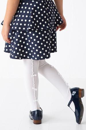 ポプキンズ/POMPKINSの【KIDS】バックリボンタイツ オフホワイト LL(150-160㎝)(200200/200299)