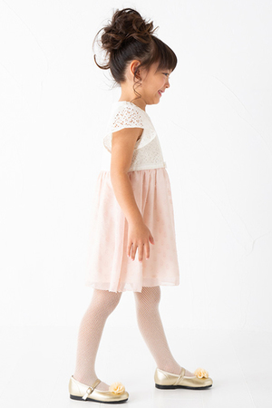 ポプキンズ/POMPKINSの【KIDS】シフォン花つきシューズ