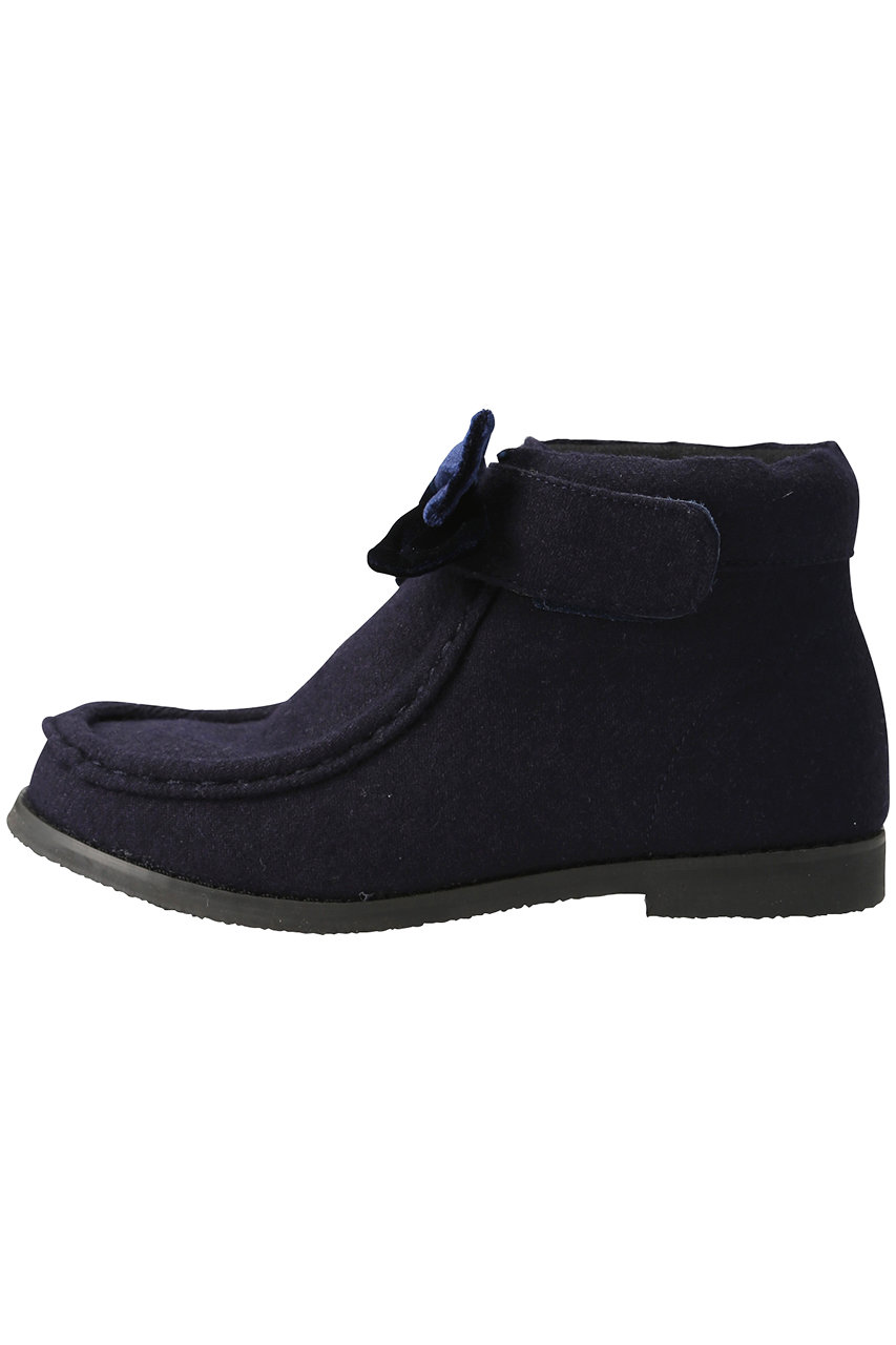 SALE 【30%OFF】 POMPKINS ポプキンズ 【KIDS】リボンモカショートブーツ ネイビー