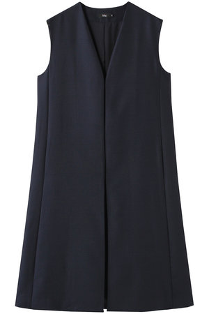 ツイストウールクロス　Vネックロングジレ