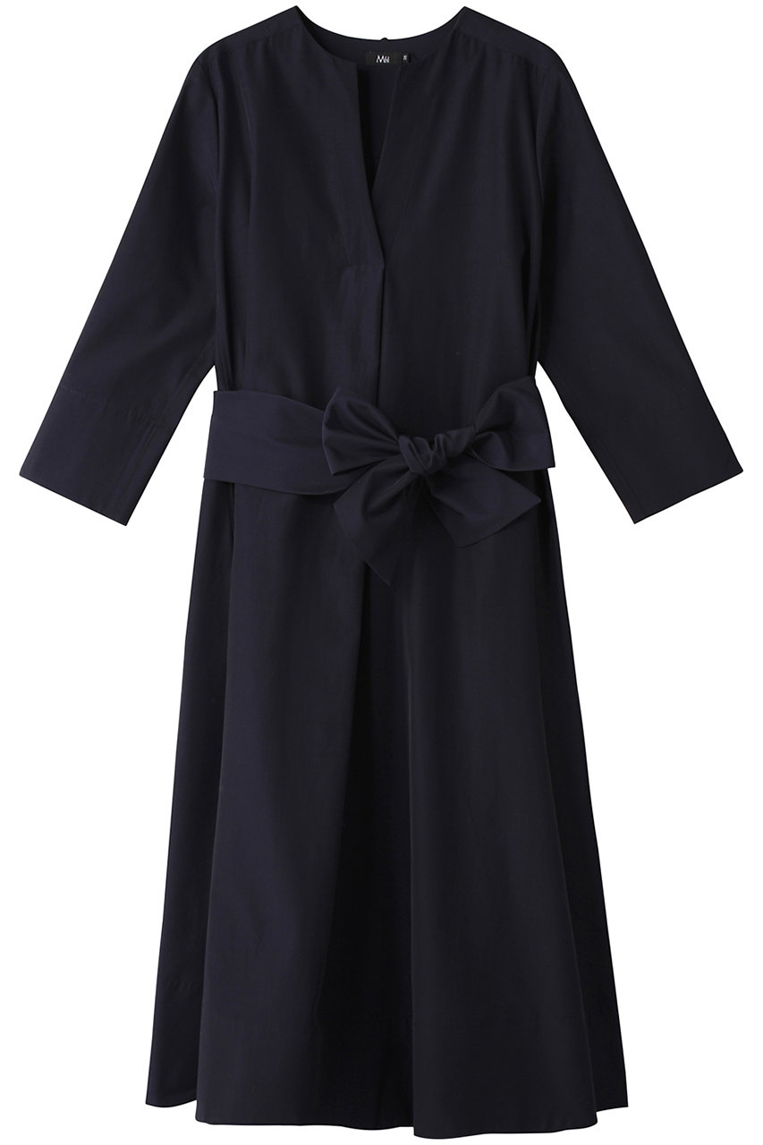 エムフィル/M・filのオーガニック綿キュプラグログラン　カフタン風ドレス(ネイビー/220-14228)