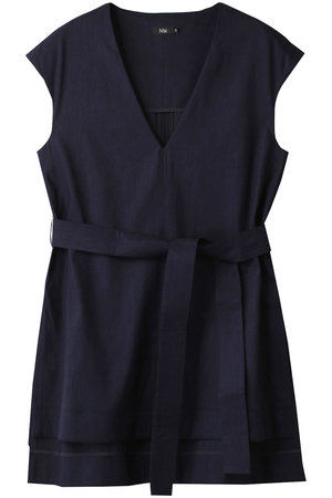 ナチュラルリッチリネン　Vネックサックジレ