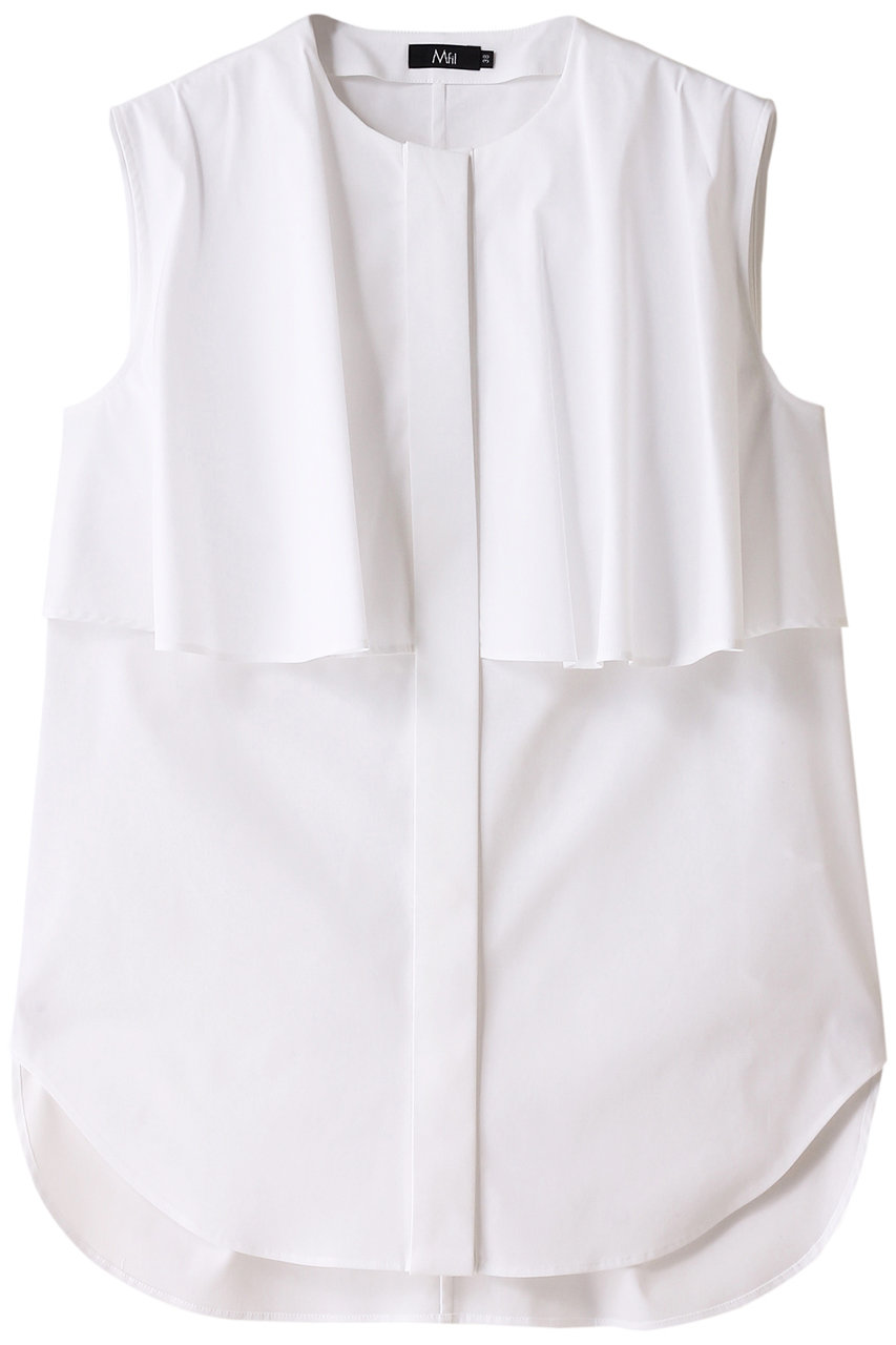 M・fil ハイパワー ブロード フレアー ヨークデザインシャツ (ホワイト, 38) エムフィル ELLE SHOP