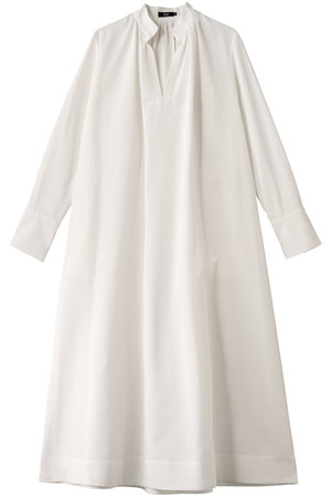 エムフィル/M・filのトリアセテート コットン グログラン スキッパーロングフレア ワンピース(110500/110503)