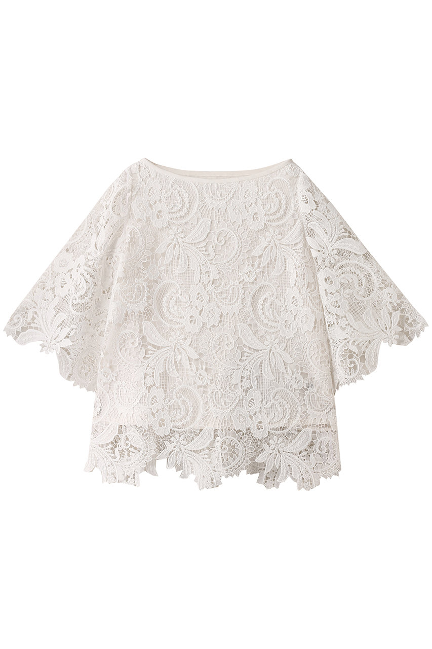 M・fil ボタニカルレース ボートネックAラインブラウス (オフホワイト, 38) エムフィル ELLE SHOP M・fil ボタニカルレース ボートネックAラインブラウス (オフホワイト, 38) エムフィル ELLE SHOP