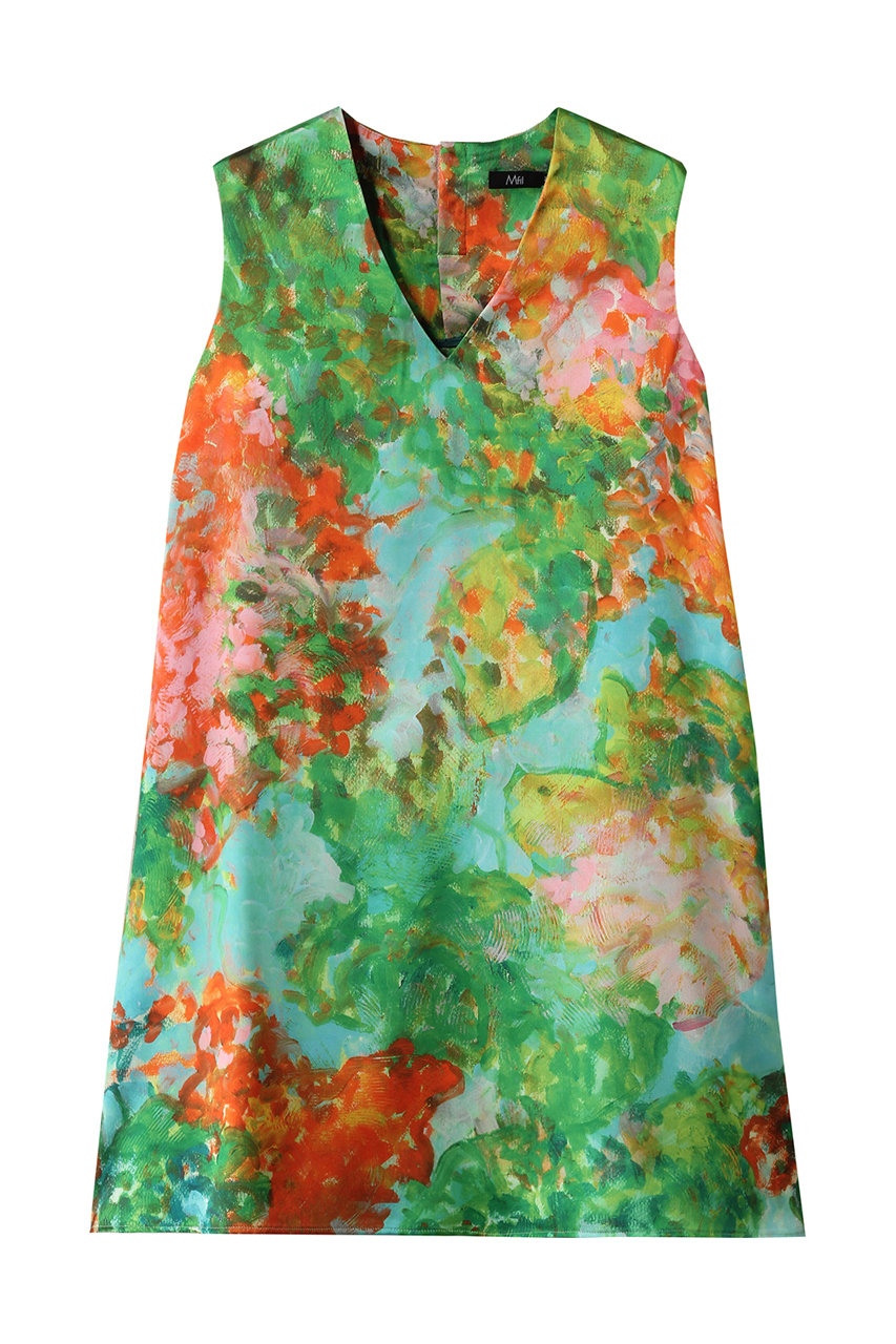 M・fil Aqua Flora プリント Vネック ロングブラウス (グリーン, 38) エムフィル ELLE SHOP M・fil Aqua Flora プリント Vネック ロングブラウス (グリーン, 38) エムフィル ELLE SHOP