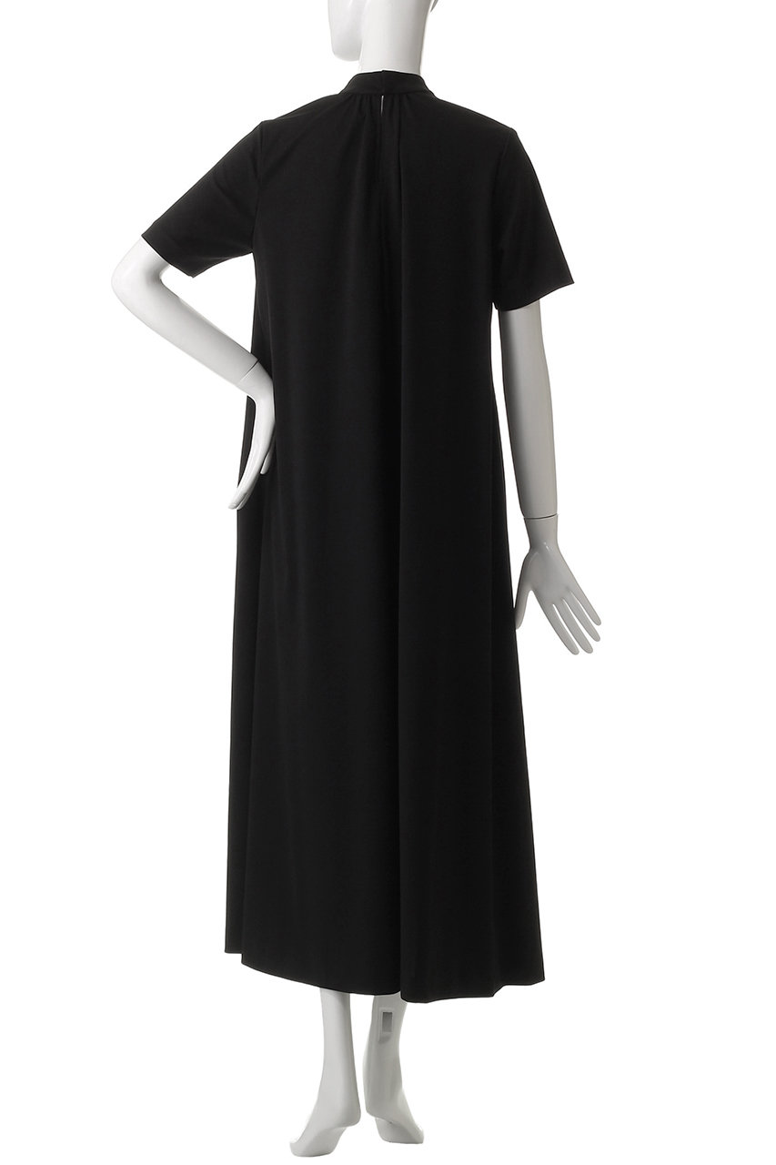 M・fil(エムフィル)｜シルケットポンチ Aラインワンピース/ブラック の