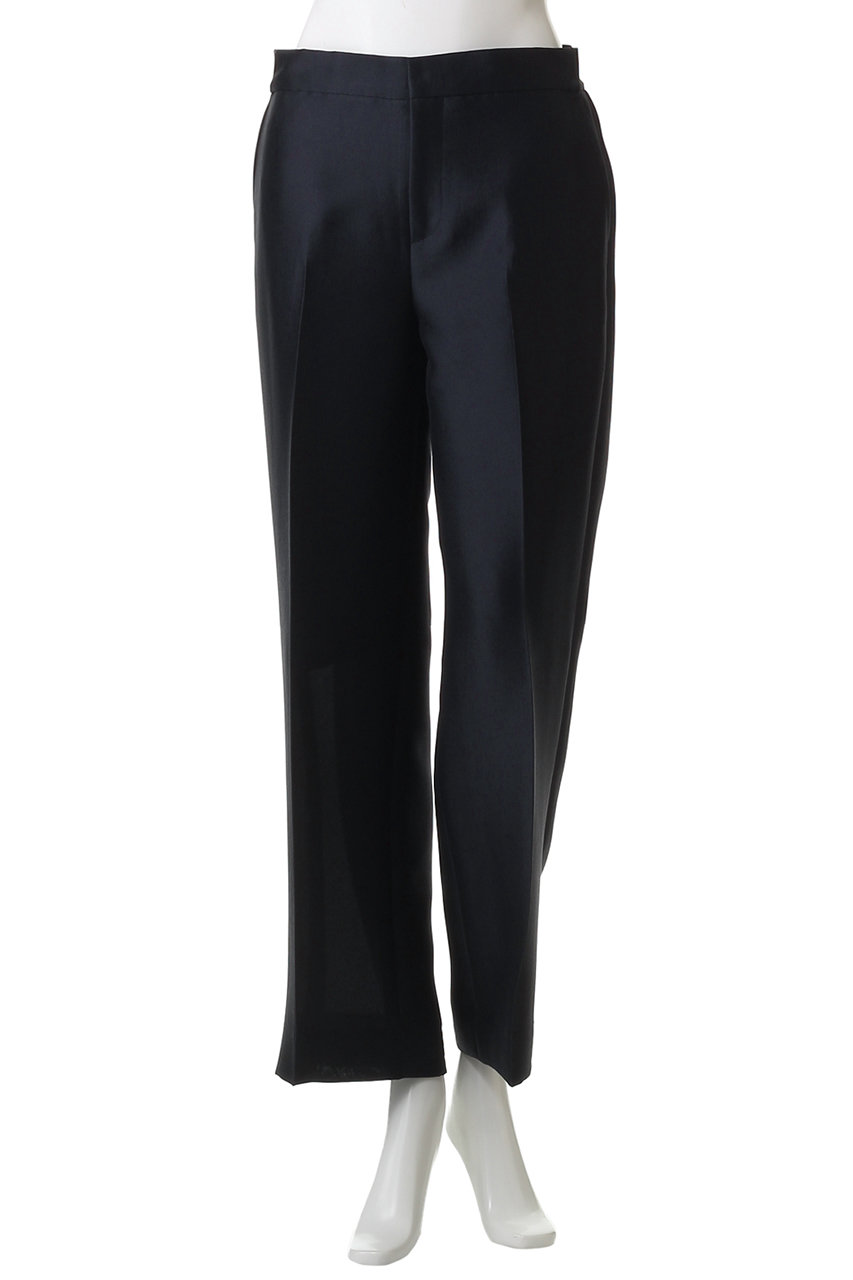 M・fil(エムフィル)｜シルキーWクロス ワイドパンツ/ネイビー の