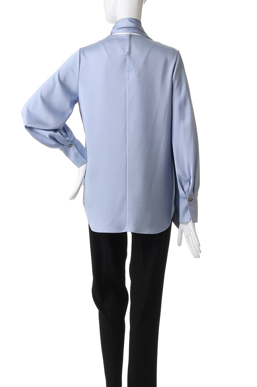 M・fil(エムフィル)｜ハンマーサテン アシンメトリーボウタイブラウス