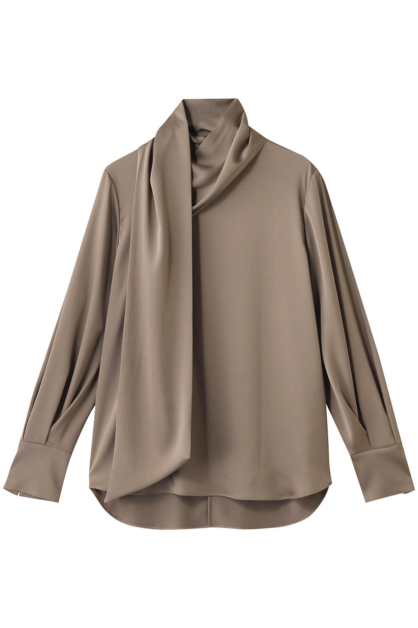 ハンマーサテン アシンメトリーボウタイブラウス