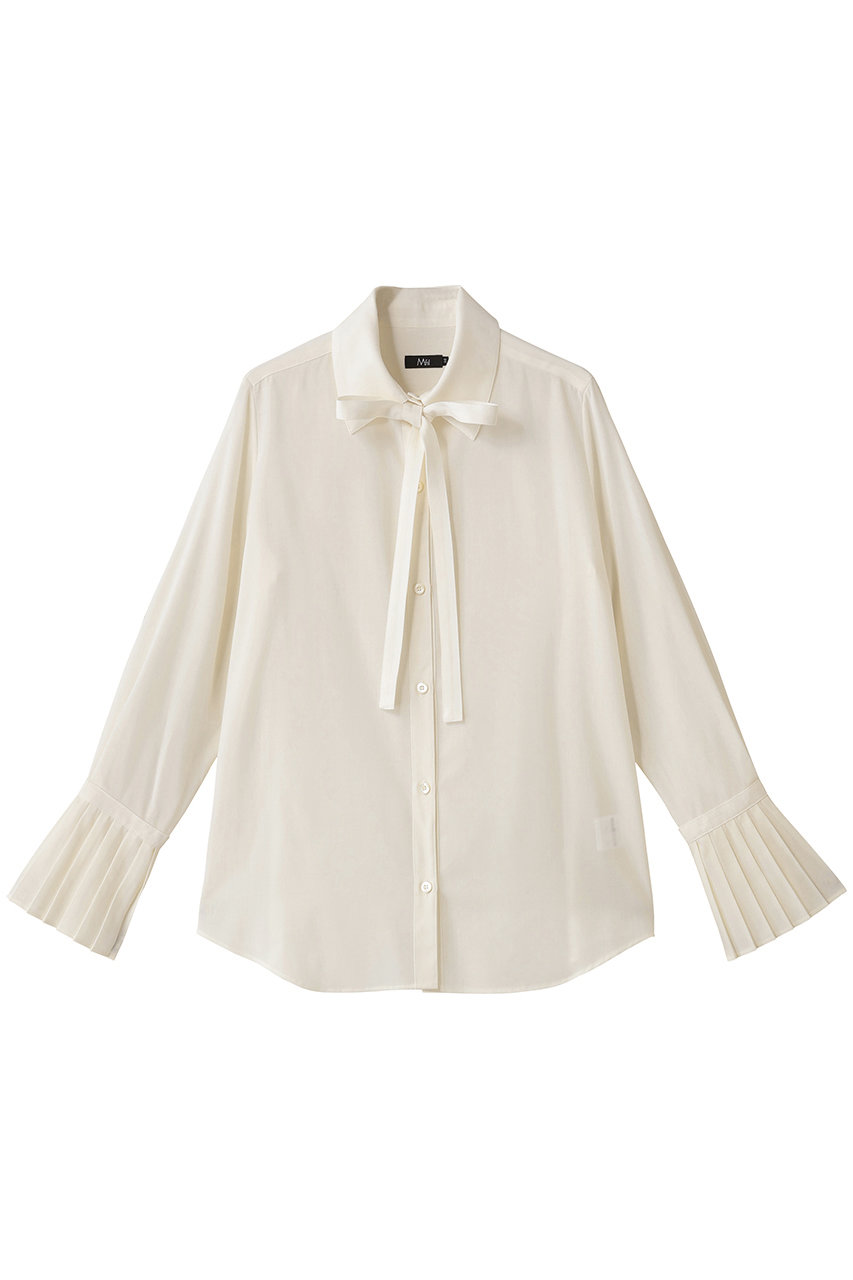 M・fil ウールビエラ プリーツスリーブブラウス (オフホワイト, 38) エムフィル ELLE SHOP