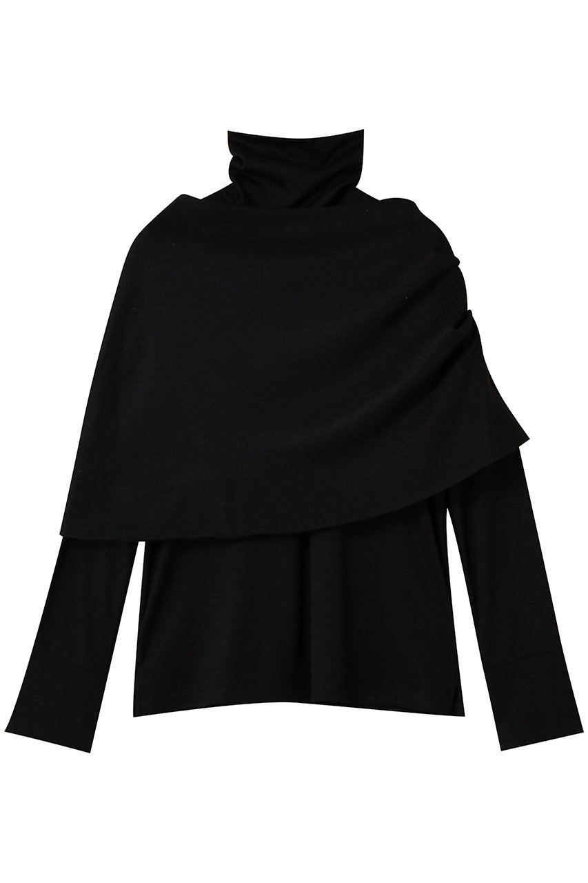 M・fil クリアミドルスムース ショルダーベールカットソー (ブラック, 40) エムフィル ELLE SHOP M・fil クリアミドルスムース ショルダーベールカットソー (ブラック, 40) エムフィル ELLE SHOP