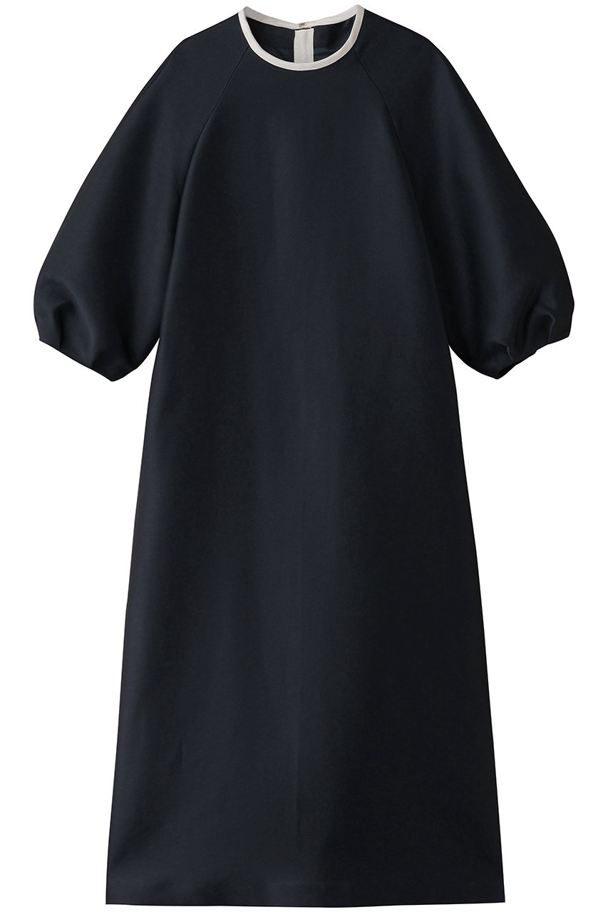 M・fil シルキーWクロス バイカラーロングワンピース (ネイビー, 38) エムフィル ELLE SHOP