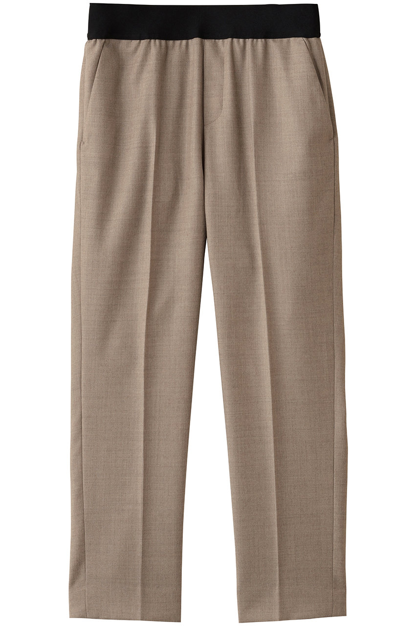 M・fil プレミアム サキソニー テーパードクロップド イージー トラウザーズ (薄ベージュ, 36) エムフィル ELLE SHOP