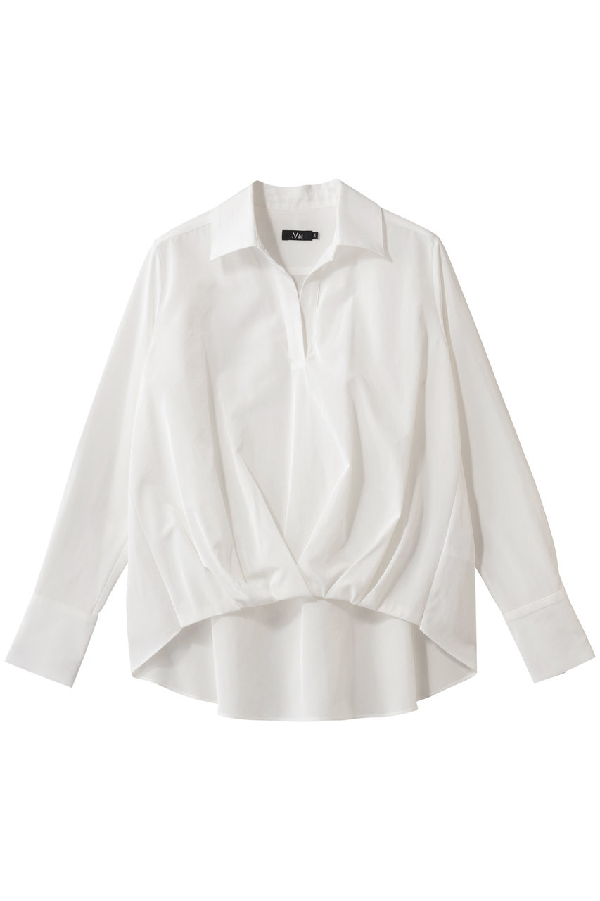 エムフィル/M・filのトリアセテート コットン タイプライター フロントタックブラウス(オフホワイト/260-15967)