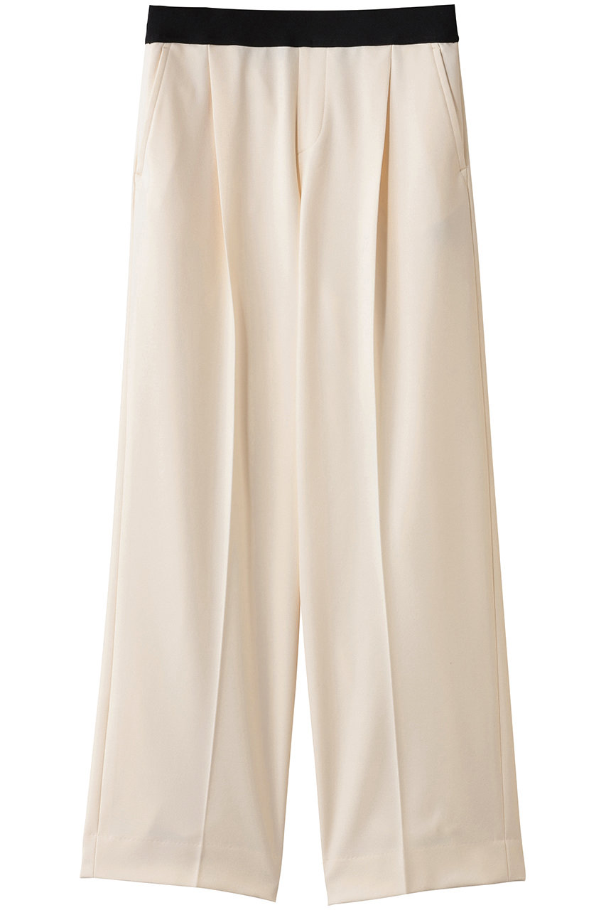 エムフィル/M・filのウォームツイル裏起毛 ワンタックワイドイージートラウザーズ(オフホワイト/260-13110)