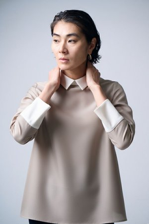 エムフィル/M・filの【予約販売】シルキーWクロス バイカラーブラウス(110400/110403)