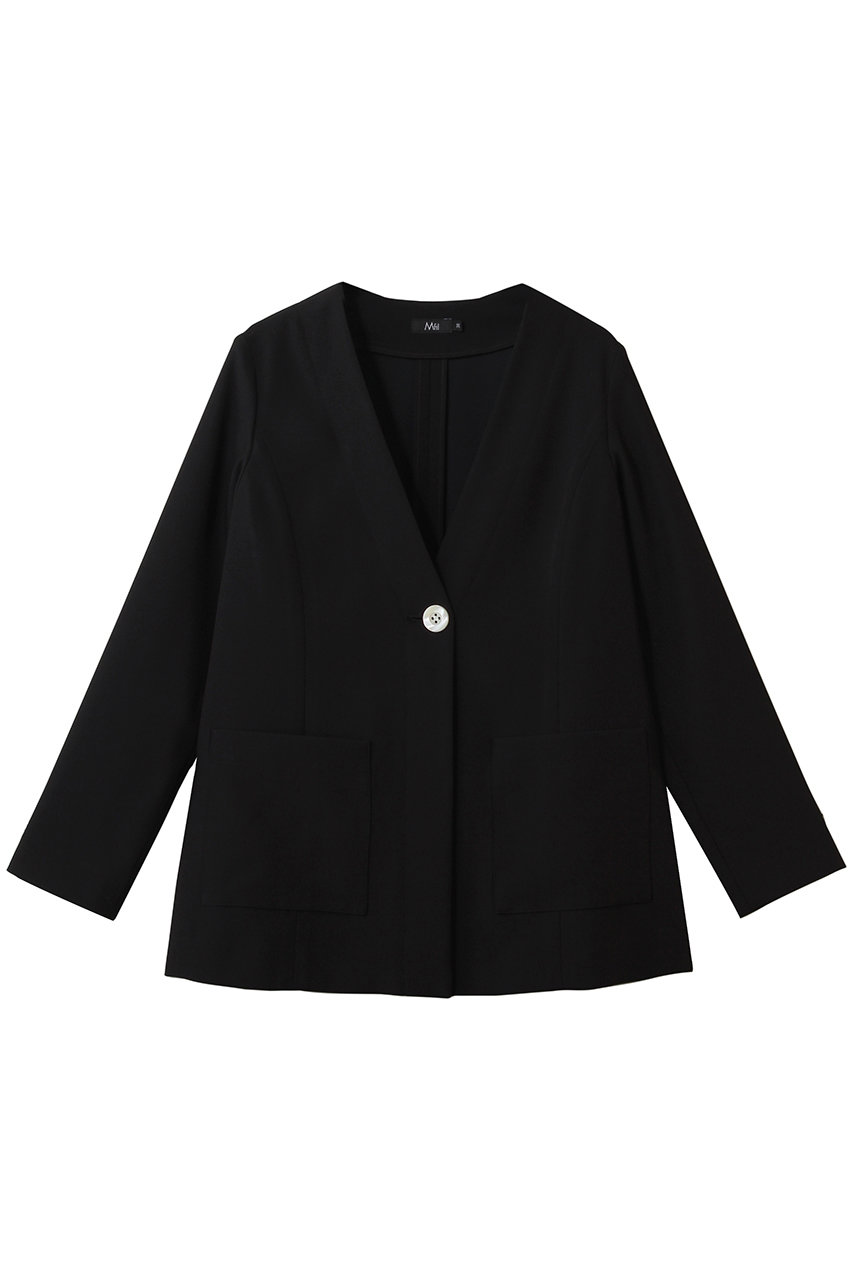 エムフィル/M・filのトリアセ ボディシェル ノーカラージャケット(ブラック/260-11389)