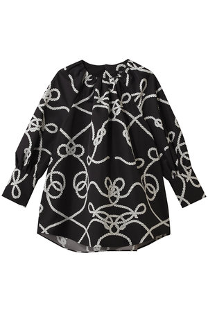 エムフィル/M・filのローププリント クルーネックギャザーブラウス