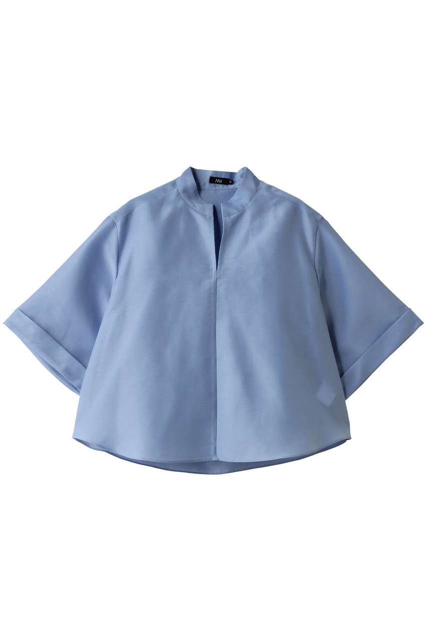 エムフィル/M・filのオーガンジー　クロップドブラウス(サックスブルー/261-15984)
