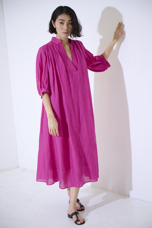 エムフィル/M・filのリネンローン　タックギャザーワンピース(110500/110503)