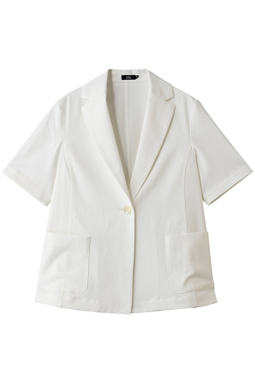 エムフィル/M・filのシェルタリングドライツイル　ハーフスリーブジャケット(オフホワイト/261-11405)