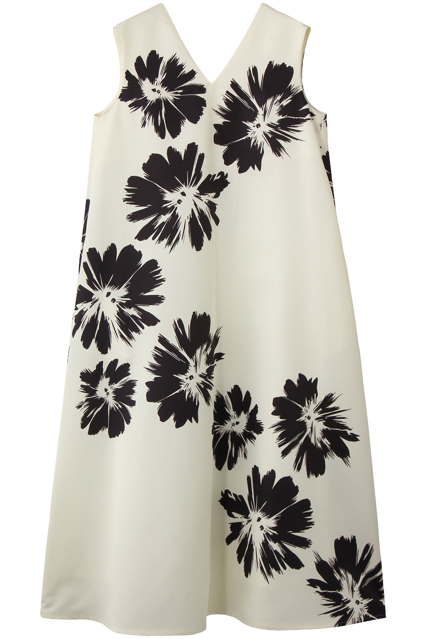 エムフィル/M・filのコートフルールプリント　Vネックフレアワンピース(オフホワイト/261-14324)