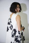 コートフルールプリント　Vネックフレアワンピース エムフィル/M・fil