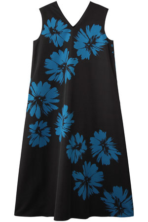 エムフィル/M・filのコートフルールプリント　Vネックフレアワンピース(110500/110503)