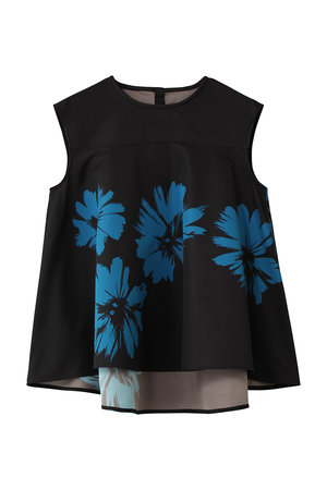 エムフィル/M・filのコートフルールプリント　クルーネックフレアブラウス(110400/110401)